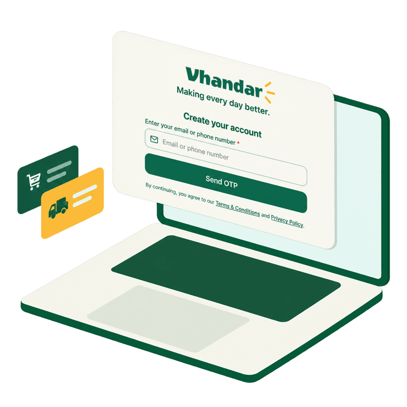 Register on Vhandar Seller Hub